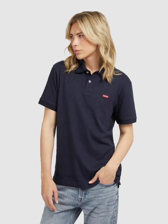 Polo Shirt Man Navy Blue Guess