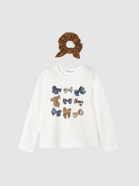 T-Shirt Girl White Mayoral