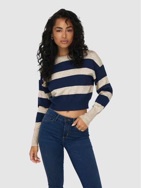 Pullover Woman Blue Stripe Only