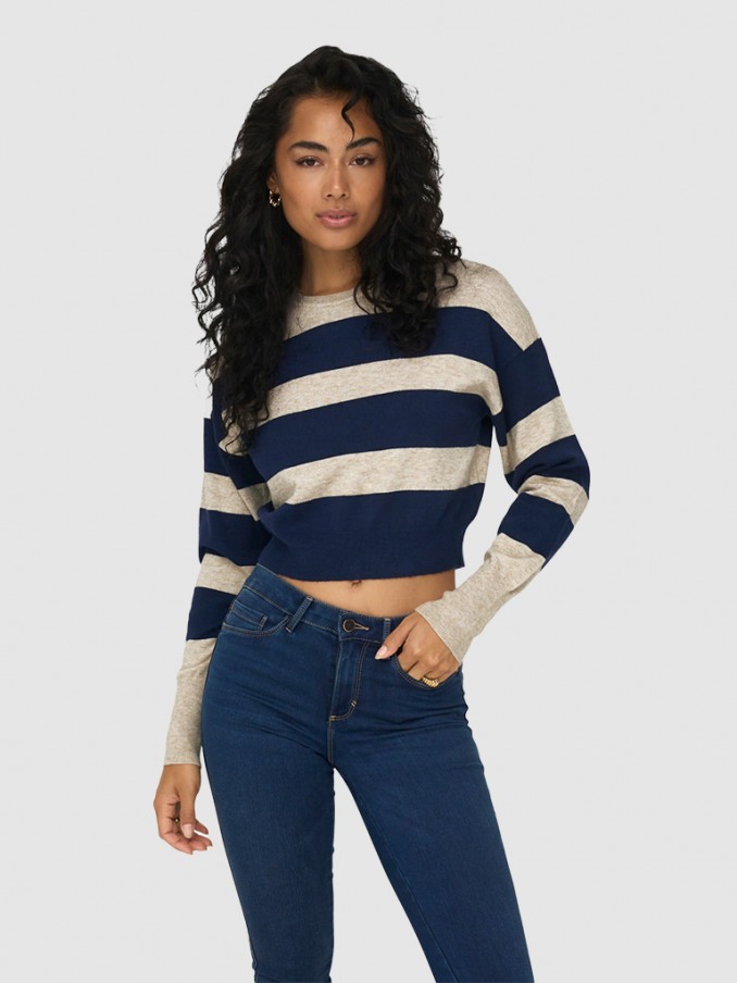 Pullover Woman Blue Stripe Only