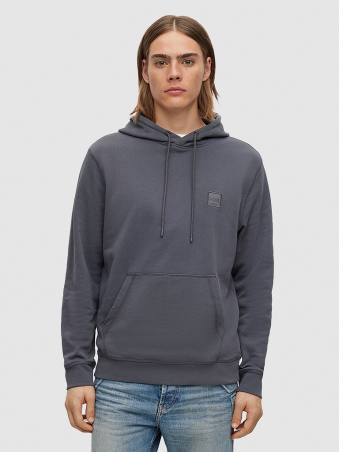 Sweatshirt Hombre Gris Oscuro Hugo Boss