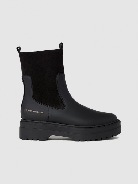 Boots Woman Black Tommy Jeans