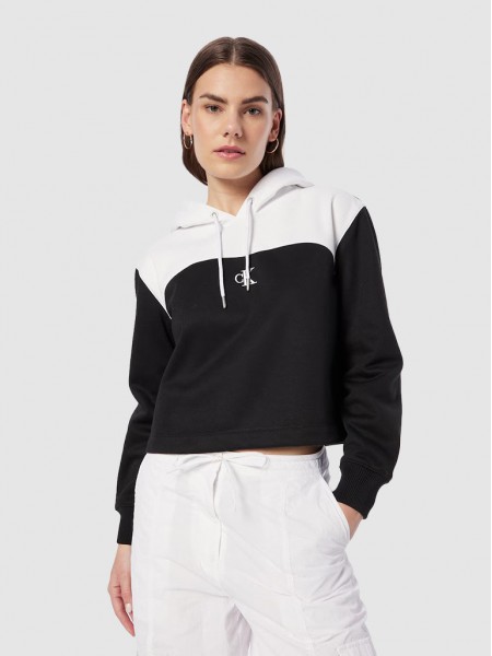 Sweatshirt Mulher Color Block Calvin Klein