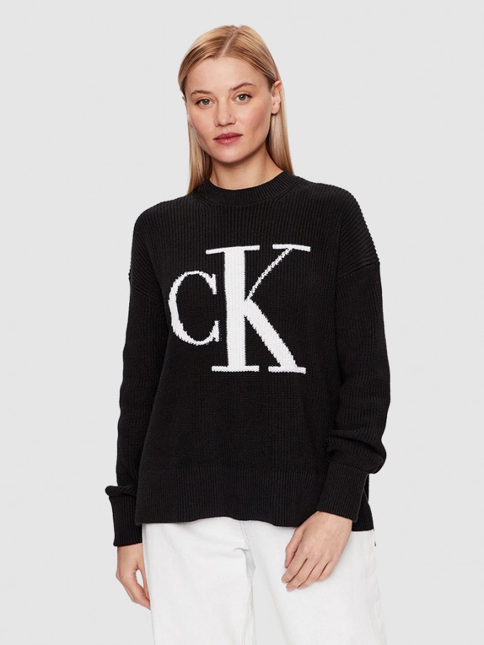 Pullover Woman Black Calvin Klein