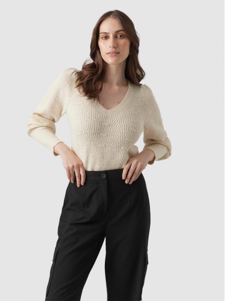 Pullover Woman Cream Vero Moda