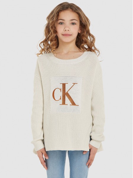 Pullover Girl Cream Calvin Klein