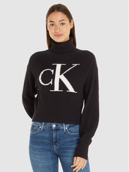 Sueter Mujer Negro Calvin Klein