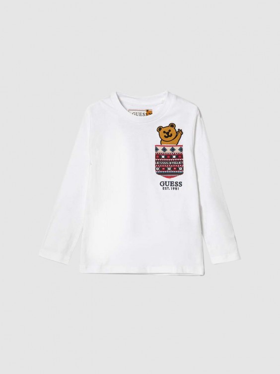 T-shirt de manga comprida para menino Guess Core - Guess - Vestuário das  principais marcas - Bebé