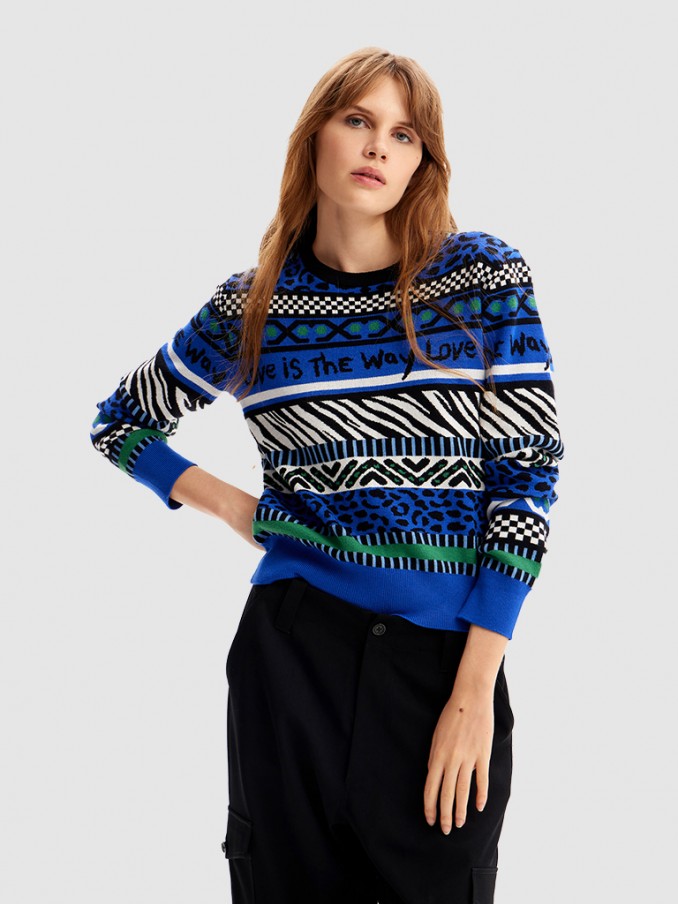 Pullover Woman Blue Desigual