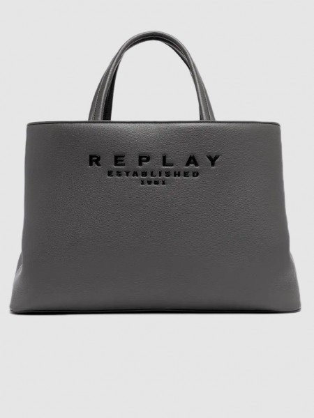 Bolsos de Mano Mujer Gris Oscuro Replay