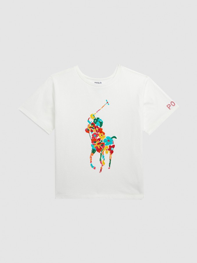 T-Shirt Girl White Ralph Lauren Kids