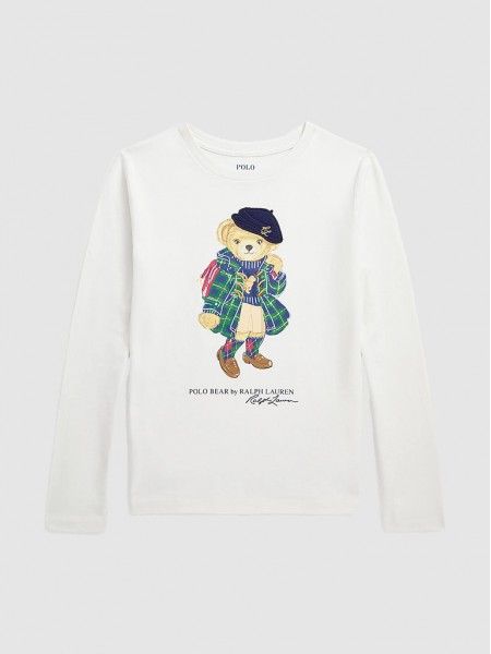 T-Shirt Girl White Ralph Lauren Kids