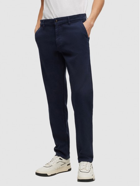 Pantalones Hombre Azul Oscuro Boss