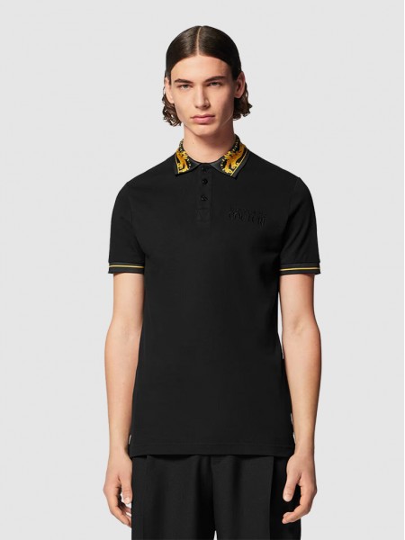 Polo Shirt Man Black Versace