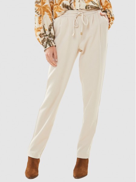 Pants Woman Cream Vero Moda