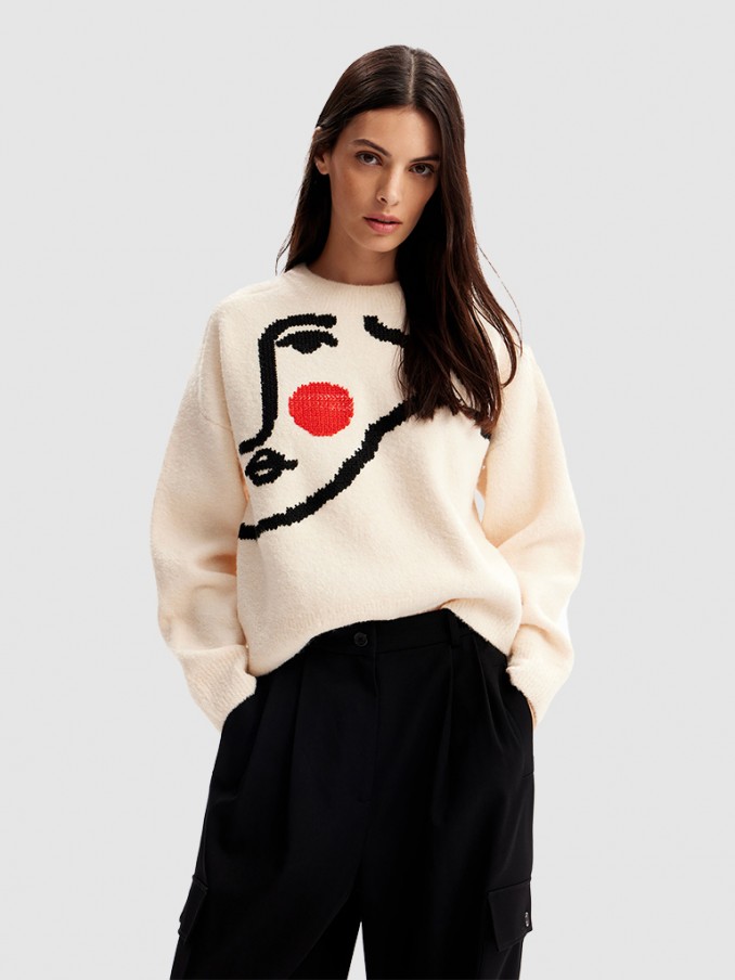 Sueter Mujer Blanco Desigual
