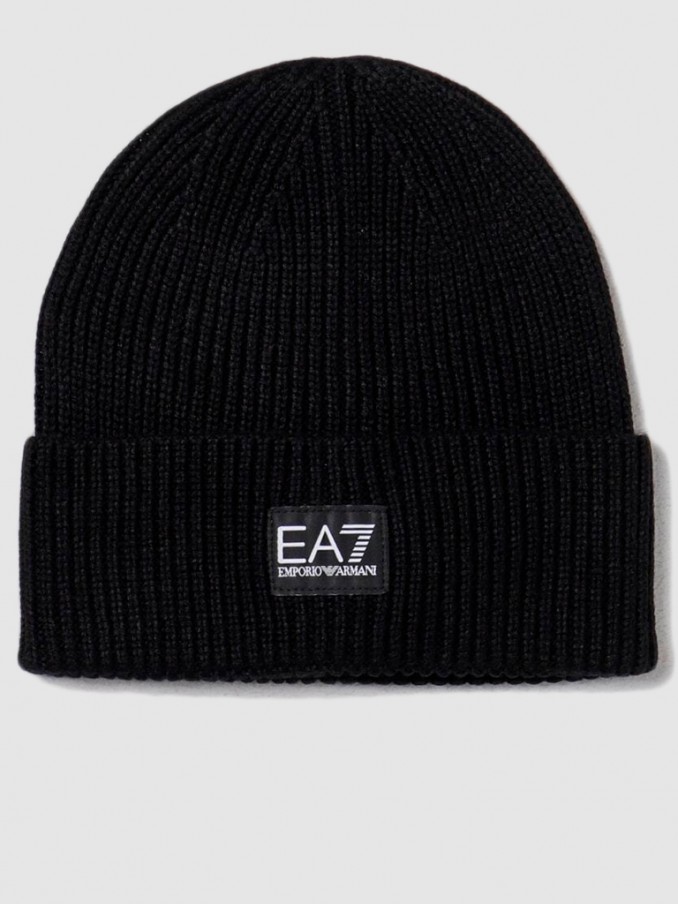 Beanie Adult Unisex Black Ea7 Emporio Armani