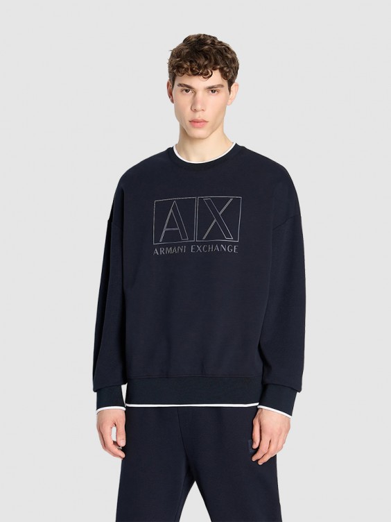 Jumper Man Navy Blue Armani Exchange 6Rzmhjzjdjz 6RZMHJZJDJZ