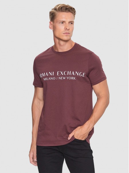 Camiseta Hombre Burdeos Armani Exchange