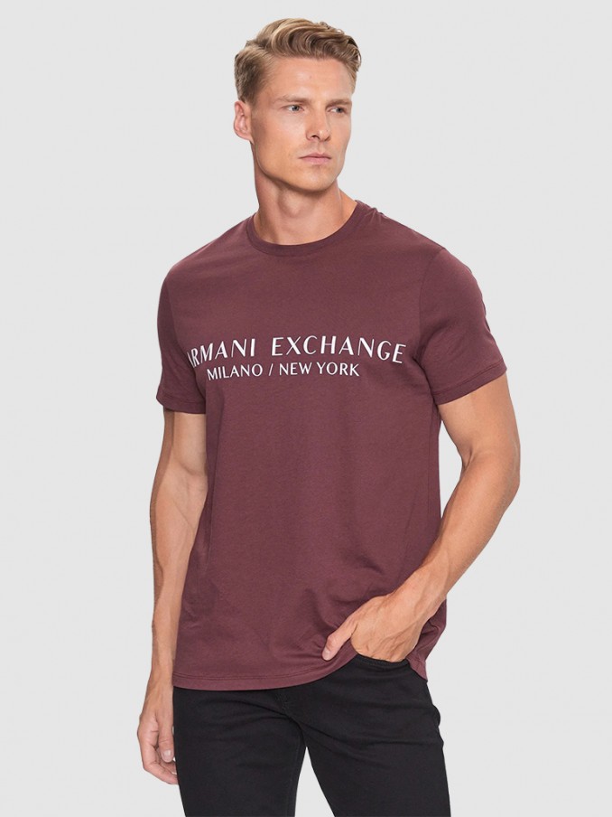 Camiseta Hombre Burdeos Armani Exchange