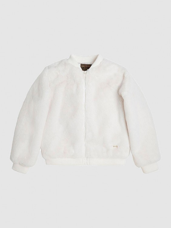 Guess white bomber jacket on sale