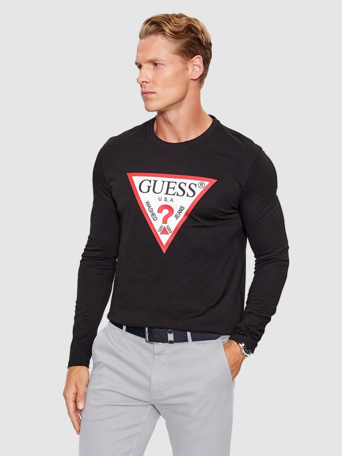 Camiseta Hombre Negro Guess