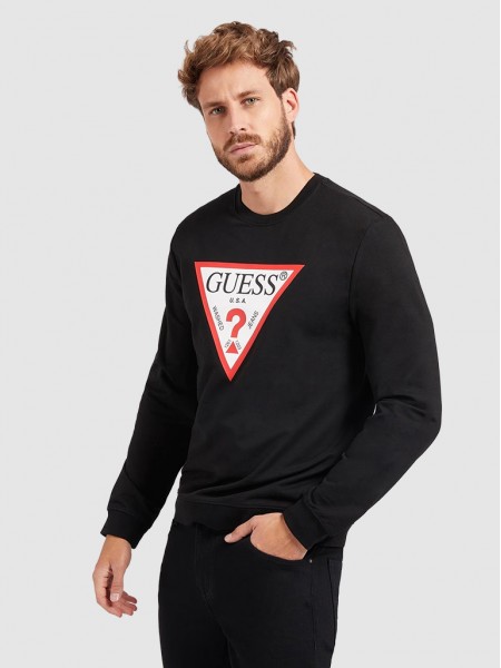 Sweatshirt Hombre Negro Guess