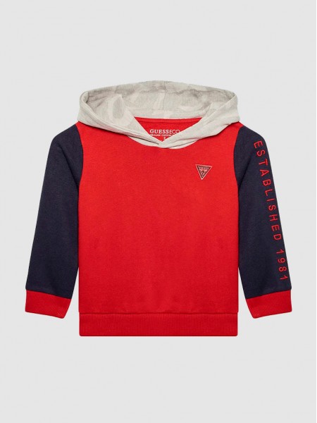 Sweatshirt Boy Red Guess