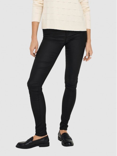 Pantalones Mujer Negro Only