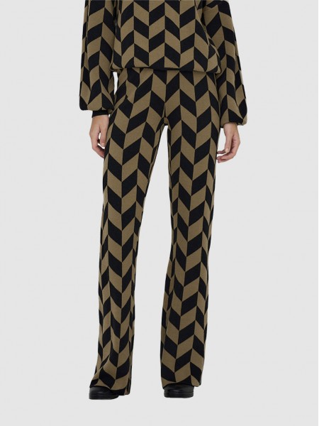 Pants Woman Brown Chess Only