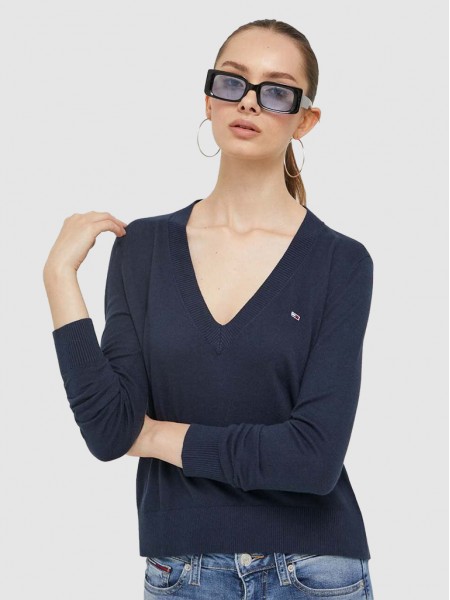 Pullover Woman Navy Blue Tommy Jeans