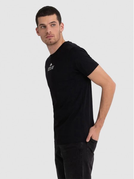 Camiseta Hombre Negro Replay