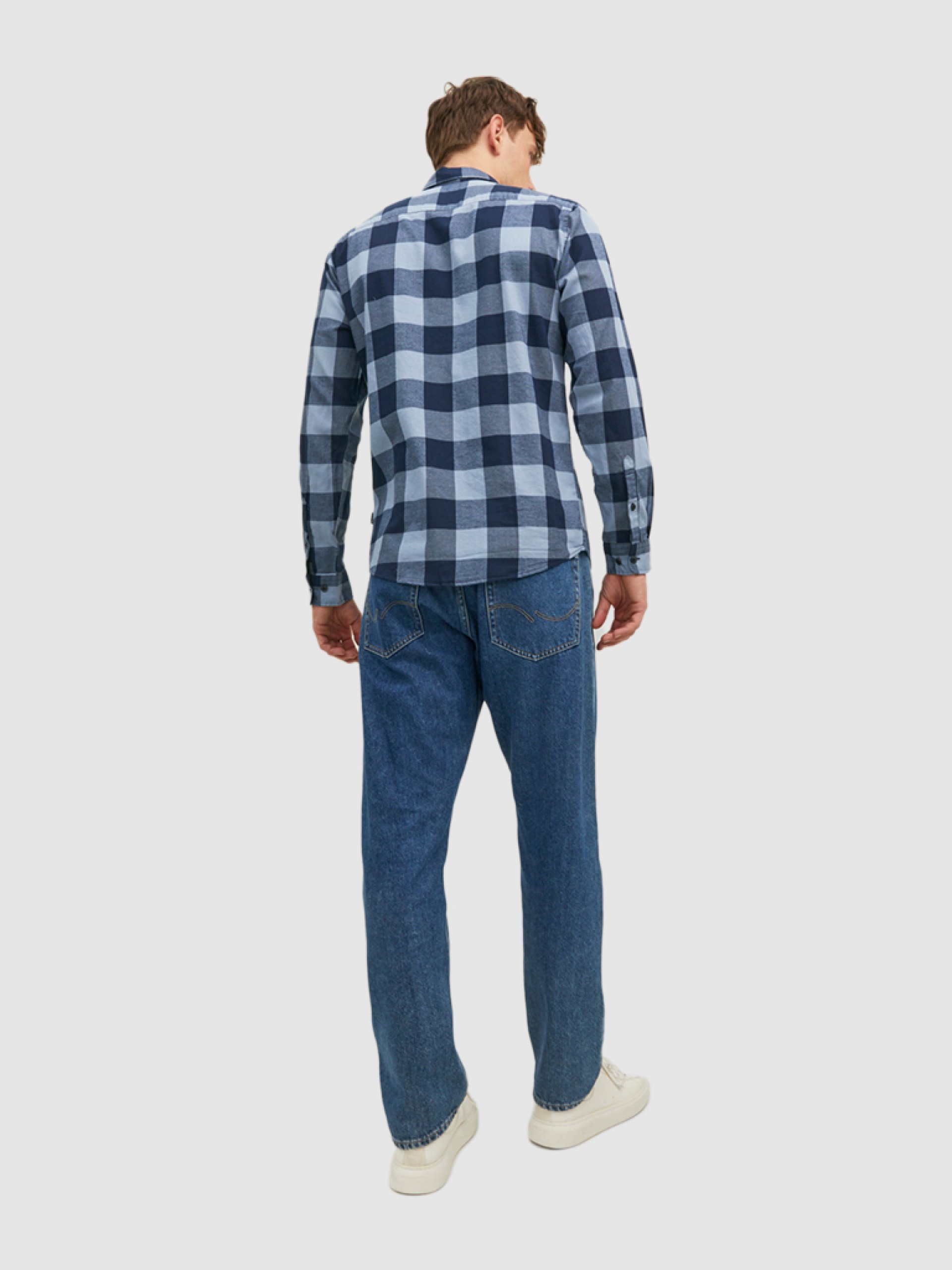 Camisa Homem Jjegingham Twill Shirt L/s Noos Jack & Jones