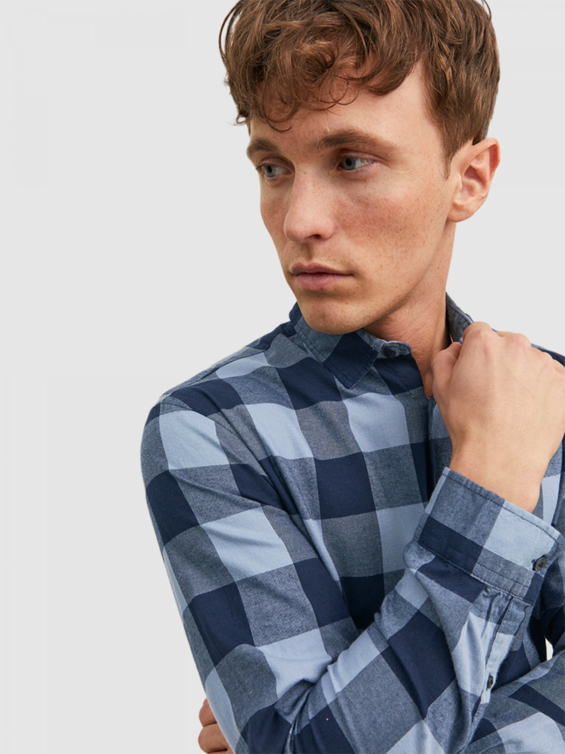 Camisa Homem Jjegingham Twill Shirt L/s Noos Jack & Jones