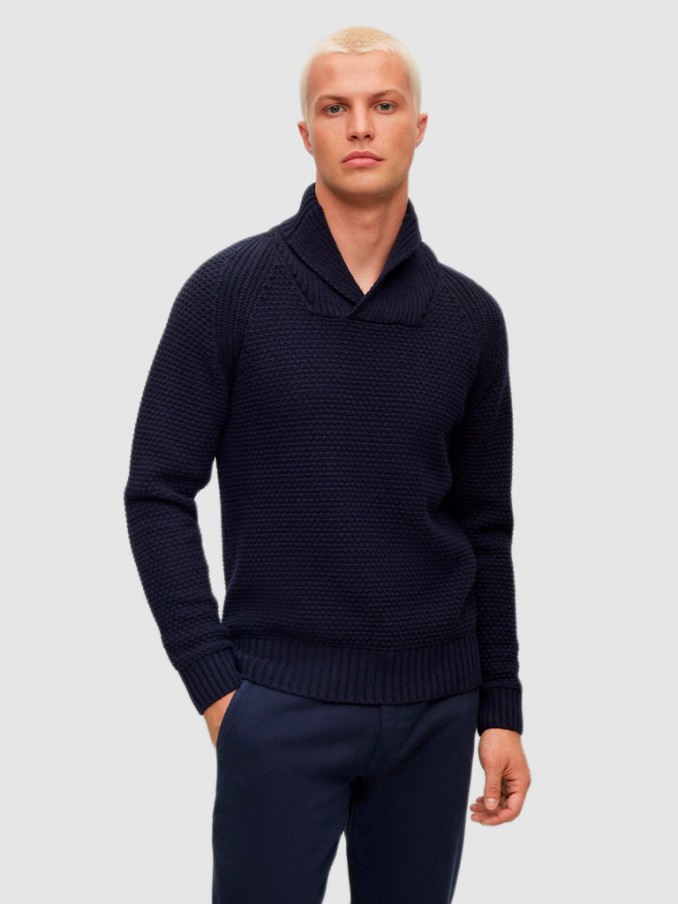 Pullover Man Dark Blue Boss