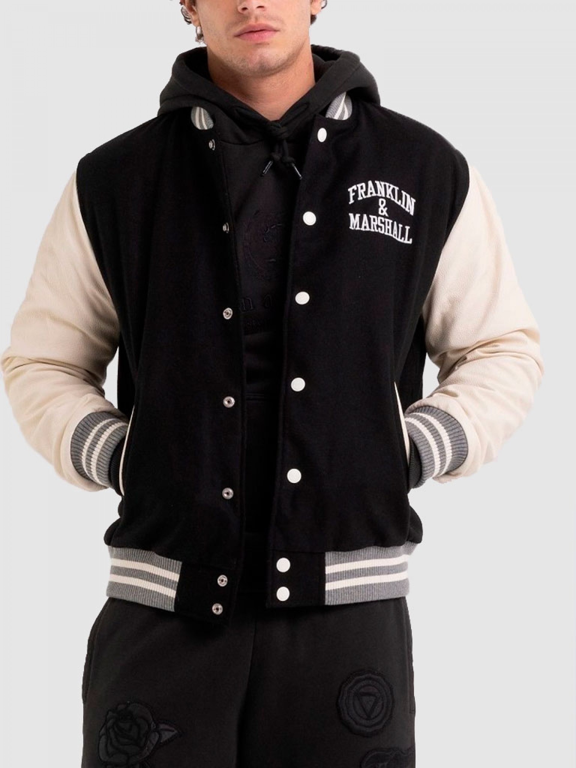 Jacket Man Black Franklin Marshall - Jm8027 - JM8027.2 - Mellmak