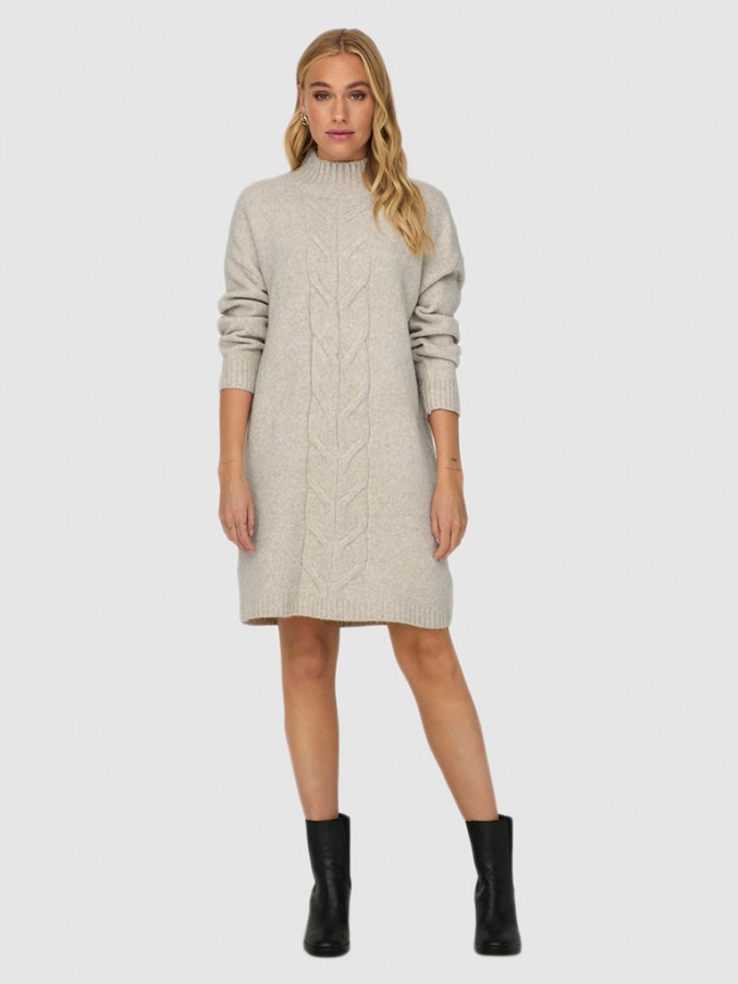 Vestido Mujer Beige Only