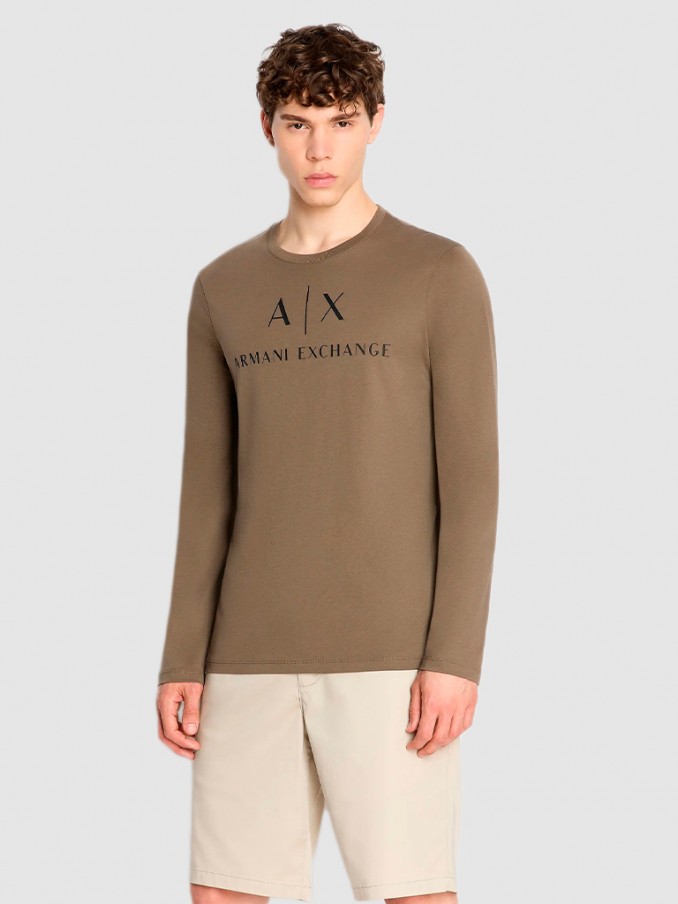 Sweatshirt Hombre Verde Oscuro Armani Exchange