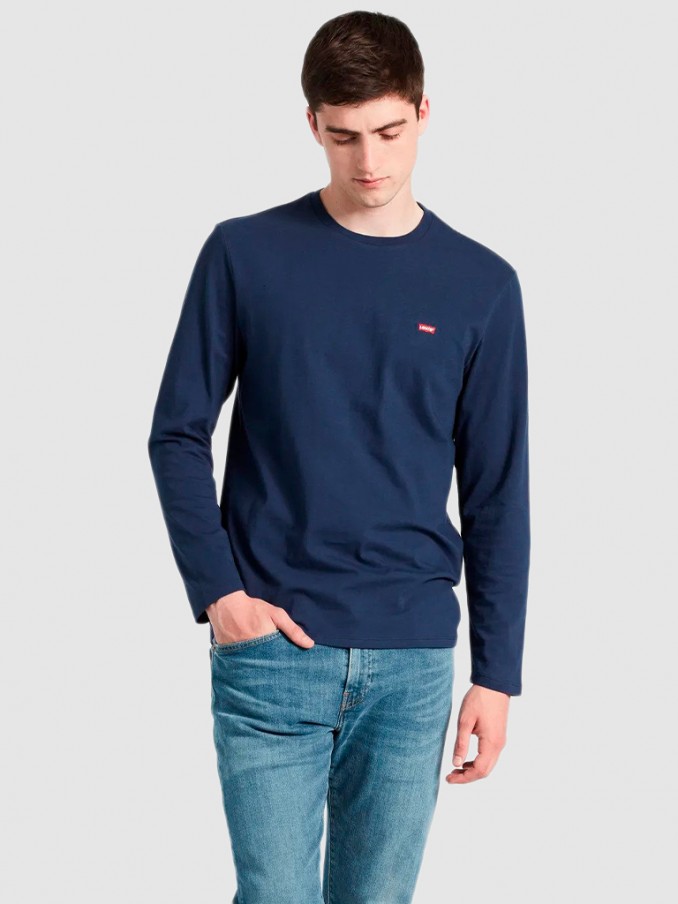 Sweatshirt Man Dark Blue Levis