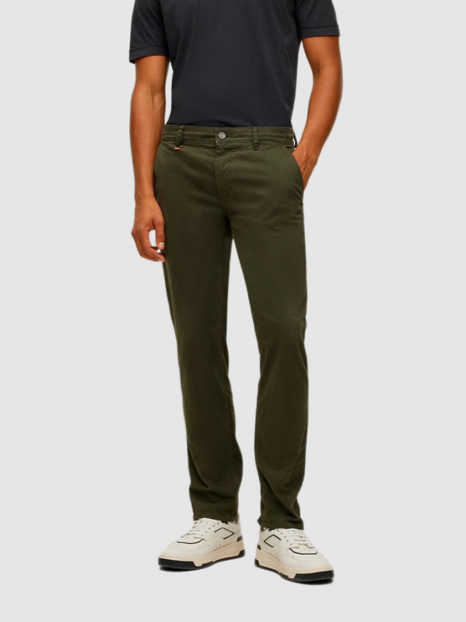 Pantalones Hombre Verde Oscuro Boss