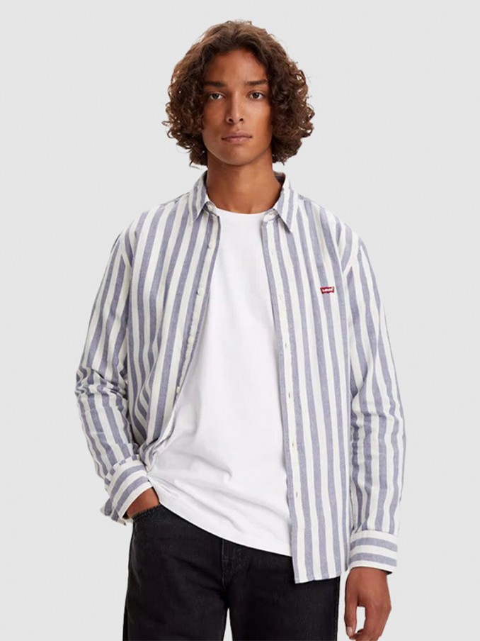 Shirt Man Blue Stripe Levis