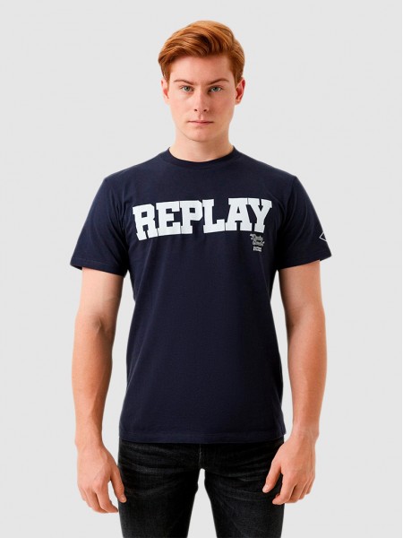 T-Shirt Man Navy Blue Replay