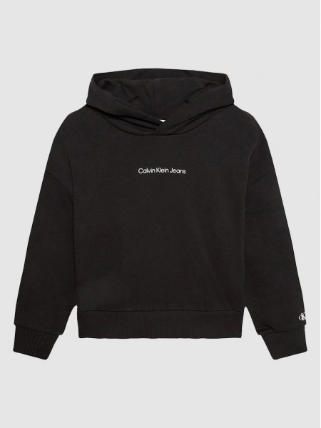 Sweatshirt Girl Black Calvin Klein