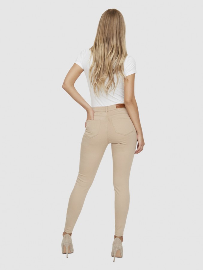 Pantalones Mujer Beige Vero Moda