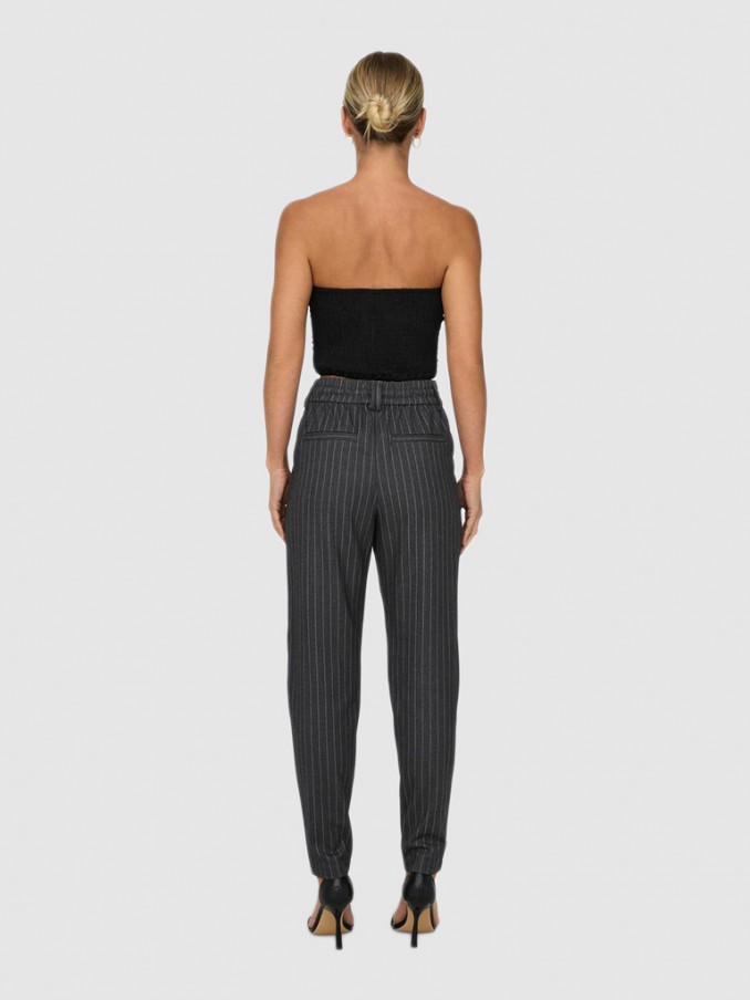Pantalones Mujer Gris Oscuro Only