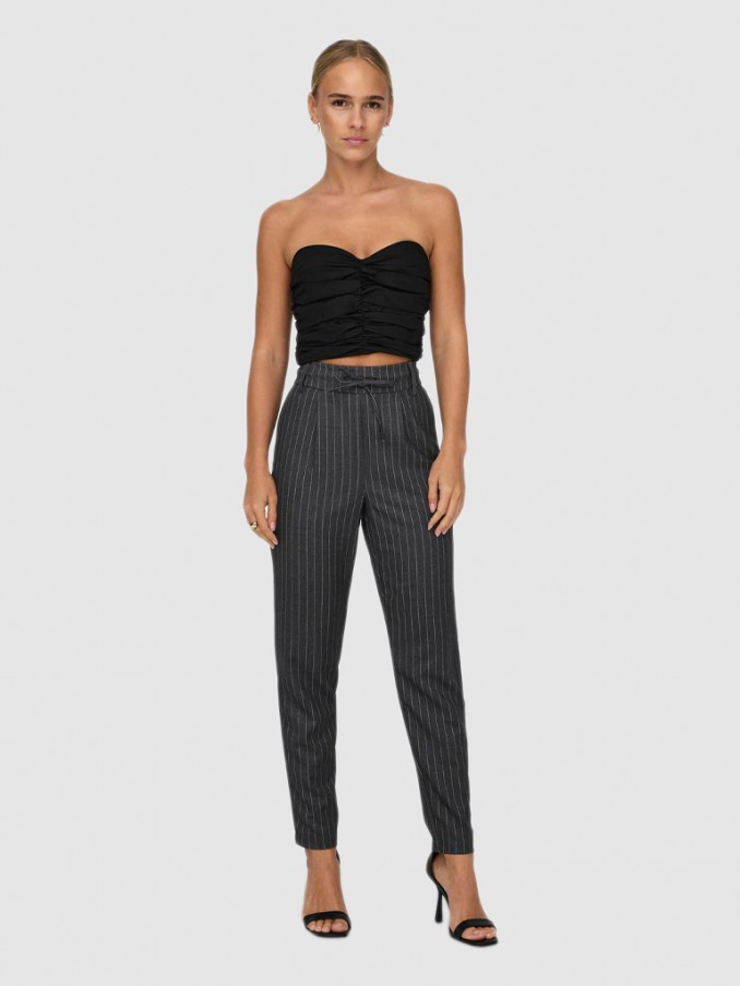 Pantalones Mujer Gris Oscuro Only