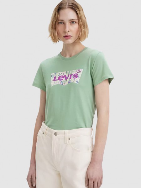 T-Shirt Woman Green Water Levis