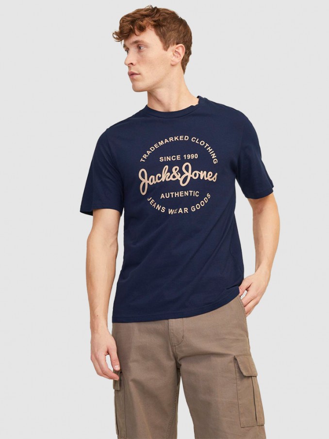 Camiseta Hombre Azul Marino Jack & Jones