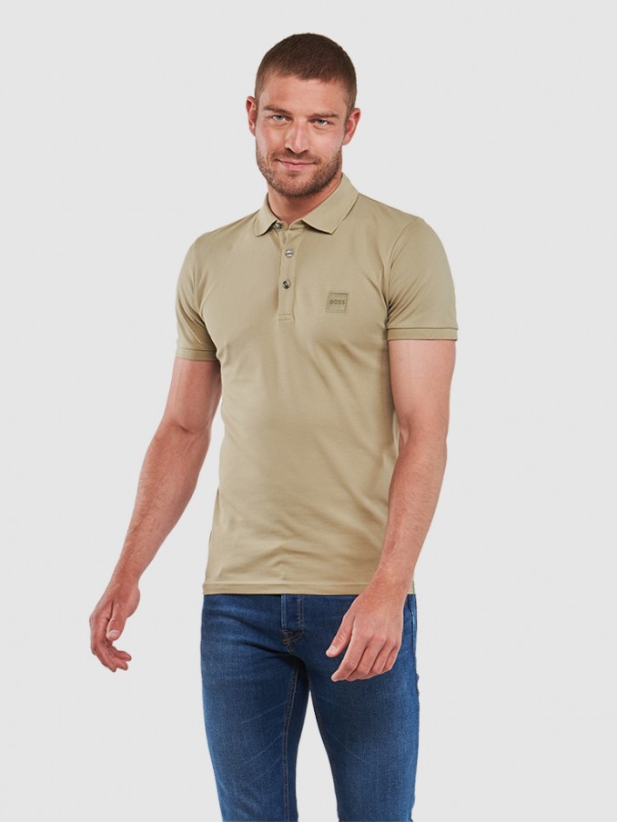 Polo Shirt Man Light Brown Boss