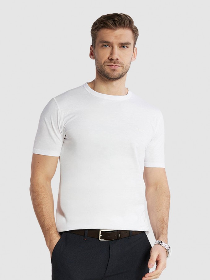 Camiseta Hombre Blanco Boss